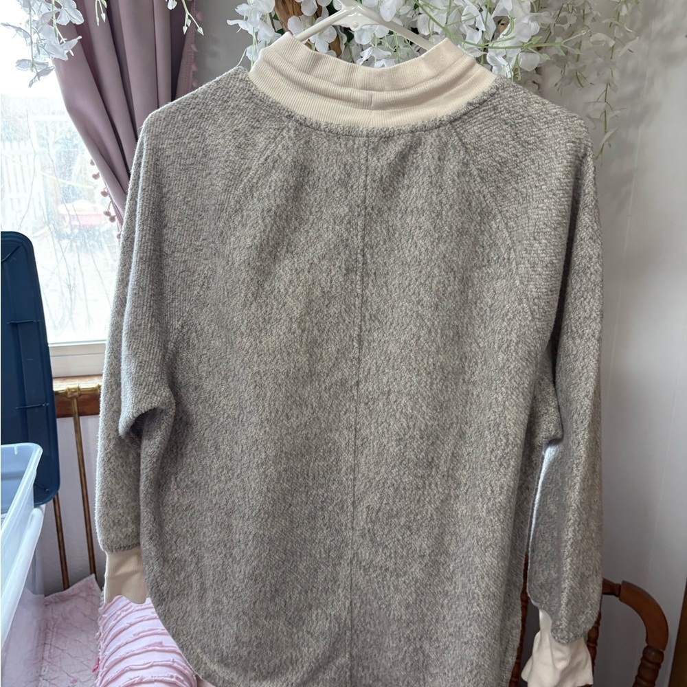 Lou & Grey Speckled Light Heather Cowl-Neck Pullover - Picture 5 of 6